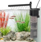 hygger 3 in 1 Aquarium Filter DC 5V Adjustable Submersible Fish Tank Filter with Filtration/Oxygenation/Circulation 3-Stages Internal Fish Tank Filter for 3-13 Gallon Turtle Filter