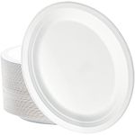 Elsjoy 90 Pack Compostable Oval Paper Plates, 12.5 Inch Sugarcane Dinner Plates, Large Disposable Plates Biodegradable Platters, for Restaurant, BBQ, Parties, Breakfast, Microwave Safe