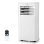 COSTWAY Portable Air Conditioner, 8000 BTU AC Unit with Built-in Dehumidifier, Fan Mode, Sleep Mode, 24H Timer, Remote Control, Window Installation Kit & Remote Control, Cools up to 250 Sq. Ft