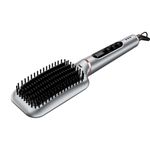 Ikonic Me Super Styler Hair Straightener Brush with Tourmaline Ceramic Coating, Triple Bristle , Thermo-Protect Technology,130-210℃ Versatile Styling, Large Paddle Brush, Frizz Free & Shiny Hair, Silver