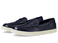 Cole Haan Men's Pinch Weekender Penny Textured Loafer, Navy Blazer Pebbled Leather/Ivory, 10.5 UK