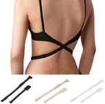 Headbutt Women's And Girls Low Back Bra Adjustable Strap Convertor - Extender Hook (Pack of 3) BLACK/WHITE/BEIGE