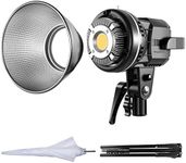 GVM 80W CRI97+ 5600K Dimmable LED Video Lights with Bowens Mount Kit Continuous Output Lighting Spotlight for YouTube Vlog Studio Children Wedding Photography Shooting Light with Reflector