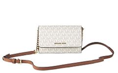 Michael Kors Women's 35F0GTVC8B Jet Set Travel Medium Multifunction Phone Xbody Crossbody Bag Wallet (Vanilla)