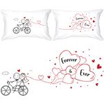 BoldLoft Forever & Ever Couple Pillowcases for Bride and Groom-Home Wedding Gifts for Couple New Bride Gifts Married Couple Gifts Newlywed Gifts Honeymoon Gifts