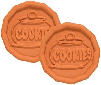 Mrs. Anderson’s Baking Brown Sugar Saver, Cookie Design, Natural Terracotta, Keeps Brown Sugar Softer, Set of 2