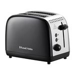 Russell Hobbs 2 Slice Lift & Look Toaster (Longer slots, 6 Browning levels, Defrost/Reheat/Cancel function, Removable Crumb Tray, 1670W, Black & Stainless Steel Gloss finish) 26550