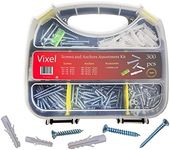 VIXEL 300 pcs Screws and Anchors Assortment Kit Wall Anchors Dowels with Self Tapping Screws and Level Gauge for Furniture and Decoration Mounting