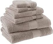 Amazon Aware 100% Organic Cotton Plush Bath Towels - 6-Piece Set, Taupe