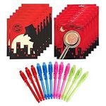 THE TWIDDLERS - 24 Invisible Ink Notepads, With UV Pen Lamps & Pouches - Perfect Party Bag Fillers For Kids, Travel Toys for Children's Birthdays