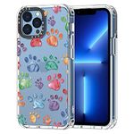 MOSNOVO Compatible with iPhone 13 Pro Max Case, Cute Paw Print for Girl Women Men [ Buffertech Shockproof ] Transparent TPU Bumper Clear Phone Case Cover Designed for iPhone 13 Pro Max 6.7 Inch