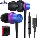 USB C Headphones for iPhone 16 15 Pro Max iPad Mini 6 Pixel 9 8a 7,COOYA Wired Earbuds+Mic HiFi Stereo Type C Earphones for Samsung Galaxy S24 Ultra S23 S22 A54 in-Ear Magnetic Headset for OnePlus 12