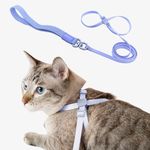 BuddyArmor Cat Harness and Leash Set - U.S. IDA Bronze Awarding Design, Escape Proof and Anti-Chocking, for Walking and Training, Lighweight for Kitten and Small Large Cat and Puppy(Armor Blue)