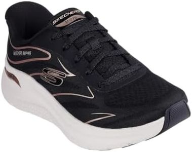 Skechers Women's Arch Fit 2.0 Sneaker, Black/Rose Gold, 9