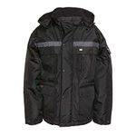 Caterpillar Men's Heavy Insulated Parka Jacket, Black, XL Tall