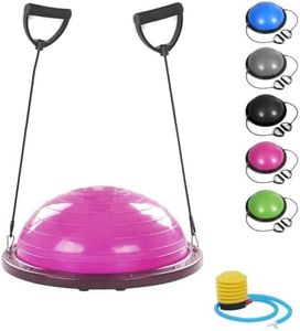 FMYBB70R Balance Ball Trainer con gomas | Pelota (Ø 60 cm) para fitness, yoga, pilates, entrenamiento rehabilitación | de ABS y PVC anti-estallido (rosa)