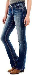 WallFlower Women's Juniors InstaStretch Luscious Curvy Bootcut Jeans - Blue - 1