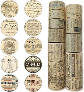 VEINARDYL 10 Rolls (Totally 98ft/30m) Vintage Washi Tape Set, Masking Tape Nostalgic Style Decor Sticker for DIY Craft Scrapbooking Bullet Journal Planner Gift Wrapping