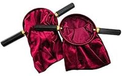 JWG Industries Velveteen Burgundy Church Religious Offering Bag Pouch, Set of 2