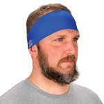 Ergodyne Chill Its 6634 Cooling Headband, Sports Headbands for Men and Women, Moisture Wicking, Blue