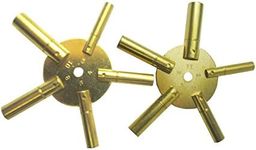 Brass Blessing : 2 pieces 5-in-1 Odd/Even Number Brass Clock Winding Key (5025)