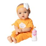 Adora Nurture Time Babies Collection, 13" Baby Doll and Clothes Set with 3 Touch Activated Features Includes Removable Cloud Patterned Outfit, Doll Bottle, Birthday Gift for Ages 1+ - Sweet Orange