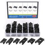 Glarks 225Pcs U Nut Assortment Kit, 6 Size Black Auto Car U Clips for Dash Door Panel Interior