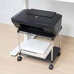 ZBRANDS Printer Stand, Printer Cart, Under Desk Printer Stand, Printer Table for Small Spaces, Rolling Cart with Table Top, Home Printer Stand with Wheels, Copier Stand, 15" x 10.6" (Mini, Black)