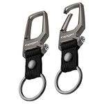 Spigen Carabiner Key Ring Clip, Car Keychain Clip, Bottle Opener Key Chain (2 Pack) - Gunmetal, Multicolor