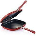 Gnexin Nonstick Double Sided Multi Purpose Frying Grill Pan Aluminium Non-Stick Magic Double Side Foldable Ceramic Coating Non-Stick Grill Happy Call with 28 cm Strong