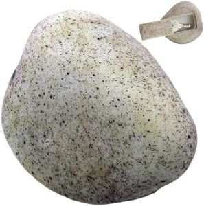 Esconde una llave afuera, resina Fake Rock Key Hider, afuera de simulación impermeable Rock Key Purn para jardín, geocaching, patio (amarillo claro)