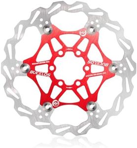 BUCKLOS 160mm 180mm 203mm Floating Disc Brake Rotor, Stainless Steel MTB Brakes Rotors with 6PC Bolts, Ultra-light Floating Disc Rotor fit Mountain Bike Road Bikes BMX（Black、Red）