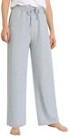 Latuza Women's Comfy Cotton Wide Leg Lounge Pants Loose Fit, Heather Gray, Large