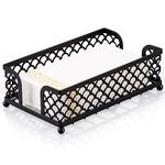 MOLEDINO Guest Towel Napkin Holder for Bathroom, Disposable Paper Hand Towel Holder Tray Metal Black Dinner Napkin Holder for Kitchen Table Party Modern Decorative