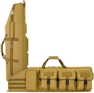 DULCE DOM Double Rifle Case 36/42/48 inch Soft Gun Bag Tactical Backpack with Removable Dividers for Hunting Shooting Range, MOLLE System Multiple Magazine Pouches & Accessory Bags