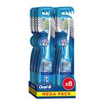 Oral-B Pro-Expert All-in-One Soft Manual Toothbrush, Pack of 8, Angled Bristles for Deeper Plaque Removal, White