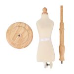 Sewing Dress Form Easy to Assemble Stable Professional Women Dress Form Beech Wood Mini Natural Wood Color for Fashion Designer Clothing Display