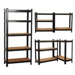 shine planet 5 Tier Garage Shelves Metal Storage Shelves, Heavy Duty Shed Storage Racking for Warehouse Workshop Office(Black,90x40x180cm)