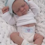 ROSHUAN Real Llife Baby Dolls That Look Real Sleeping Baby 18 inch 48 cm Realistic Reborn Baby Doll Silicone Full Body Vinyl Squishy Lifelike Newborn Washable Doll