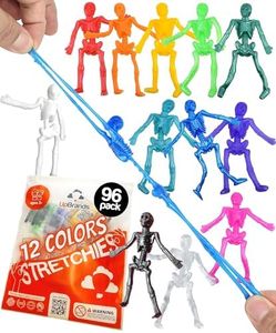 UpBrands 96 Party Favors for Kids Stretchy Skeleton Bulk Set, 8 Colors, Kit for Birthday, Halloween, Goodie Bags, Easter Egg Basket, Pinata Filler, Small Toys Classroom Prizes, Student Rewards