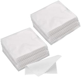 SEVENWELL 100pcs Jewelry Cleaning Cloth White Polishing Cloth for Sterling Silver Gold Platinum Small Polish Cloth 8x8cm