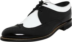 Stacy Adams Men's Dayton Wing-Tip Oxford,Black/White,9 D