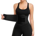 VITOMOR Women Waist Trainer Waist Trimmer Sweat Band Belly Belt Sculpt Touch Waist Cincher For Workout Fitness Back Support, B-black, Large