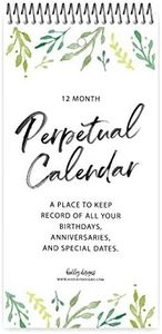 Cute Perpetual Birthday, Anniversary, Special Event Reminder Calendar Book Journal for Important Family Date Day Remembrance Wall Hanging, Mom Dutch Happy Bday Birthdate Gift Card Planner Organizer