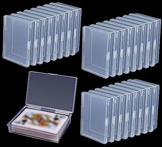 Aosmeol 24 Pack Playing Card Case,Empty Playing Card Deck Boxes,Clear Card Case,Plastic Playing Card Box,Playing Card Deck Cases,Plastic Storage Box Card Holder Snaps Closed for Gaming Cards(NO Cards)