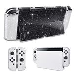 DLseego Protective Glitter Case Compatible with Switch OLED Console Updated Version, Glitter Bling Soft TPU Cover with Shock-Absorption and Anti-Scratch Design-Crystal Glitter