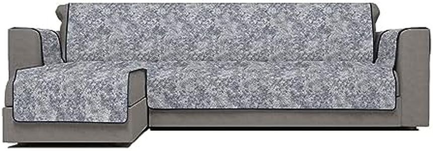 Italian Bed Linen Funda de sofá Antideslizante Glamour península Izquierda, Azul Oscuro, 240 cm