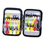 Generic 20Pcs Fly Fishing Popper with Storage Box for Panfish Trout Salmon