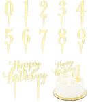 Gold Happy Birthday Cake Topper and