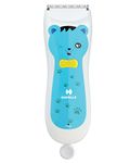 Havells Corded Electric BC1001 Rechargeable Baby Hair Clipper with hypoallergenic ceramic blade, Ultra-quiet, IPX5 Waterproof haircut kit for kids, unisex, infants, boys (Blue)